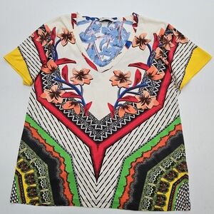 ETRO Colorful Paisley V-neck T Shirt Size M Or L